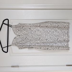 Express black and white lace cocktail dress